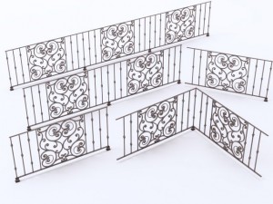iron railings 5 3D 模型