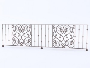 iron railings 5 3D 模型