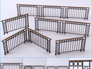 iron railings 6 3D 모델