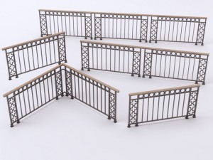 iron railings 6 Model 3D