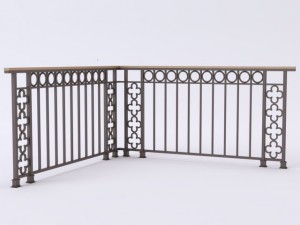 iron railings 6 Model 3D