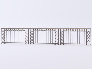 iron railings 6 Model 3D