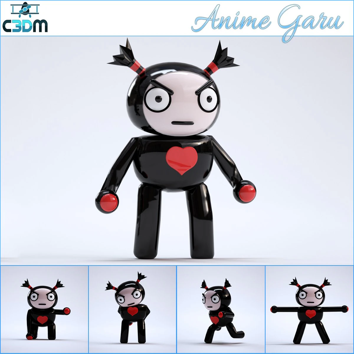 anime garu 3D Model .c4d .max .obj .3ds .fbx .stl .blend 