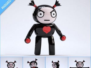 anime garu  rigged Modèle 3D