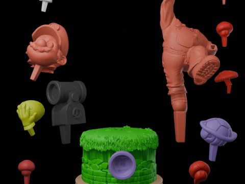 Mario scenery sliced 3D Print Model