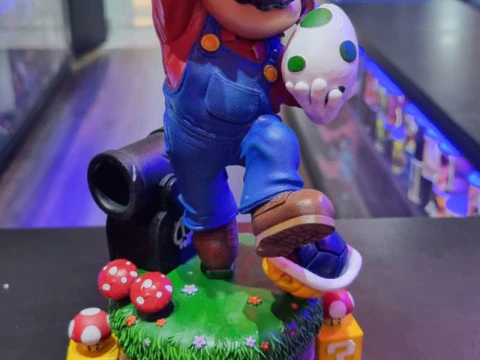 Mario-landschap in plakjes gesneden 3D printmodel