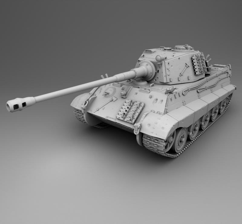 Tiger II assembly 3Dプリントモデル .c4d .max .obj .3ds .fbx .stl .blend 