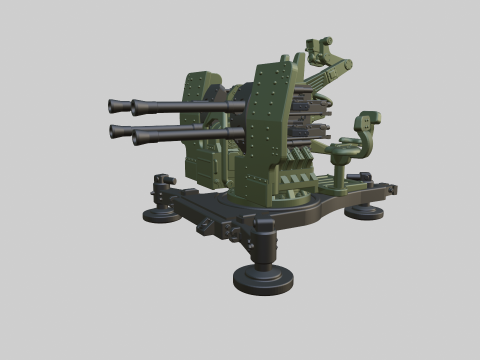 20mm Flakvierling 38 assembly 3D Baskı Modeli