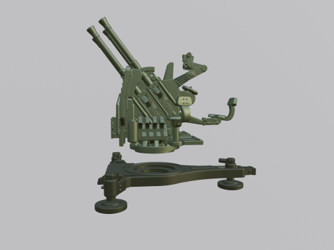 20mm Flakvierling 38 assembly 3D Baskı Modeli