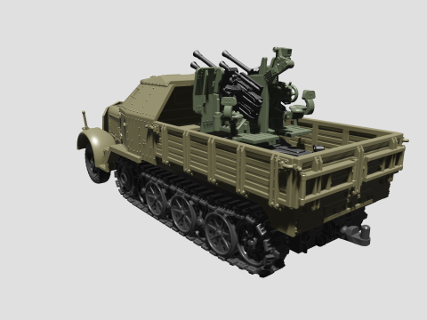 SdKfz7-1 - 20mm Flakvierling 38 3D Print Model