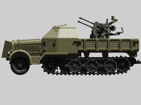 SdKfz7-1 - 20mm Flakvierling 38 3D Print Model