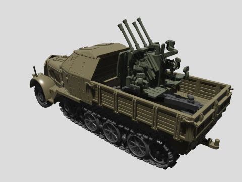 SdKfz7-1 - 20mm Flakvierling 38 3D Print Model