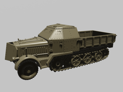 SdKfz7-1 - 20mm Flakvierling 38 3D Baskı Modeli