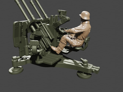 SdKfz7-1 - 20mm Flakvierling 38 3D Baskı Modeli