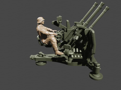 SdKfz7-1 - 20mm Flakvierling 38 3D Print Model
