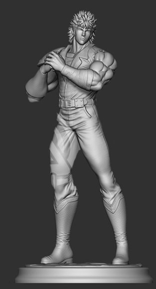 Kenshiro Hokuto no ken sliced 3Dプリントモデル .c4d .max .obj .3ds .fbx .stl .blend