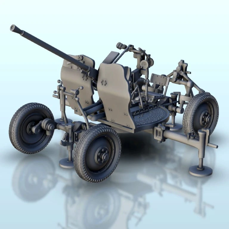 25mm M1940 72-K AA cannon 3D Print Model .c4d .max .obj .3ds .fbx .stl .blend