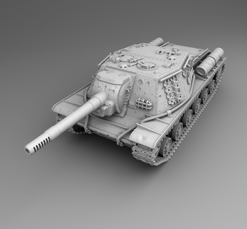 SU-152 howitzer Modelo de impresión 3D .c4d .max .obj .3ds .fbx .stl .blend 