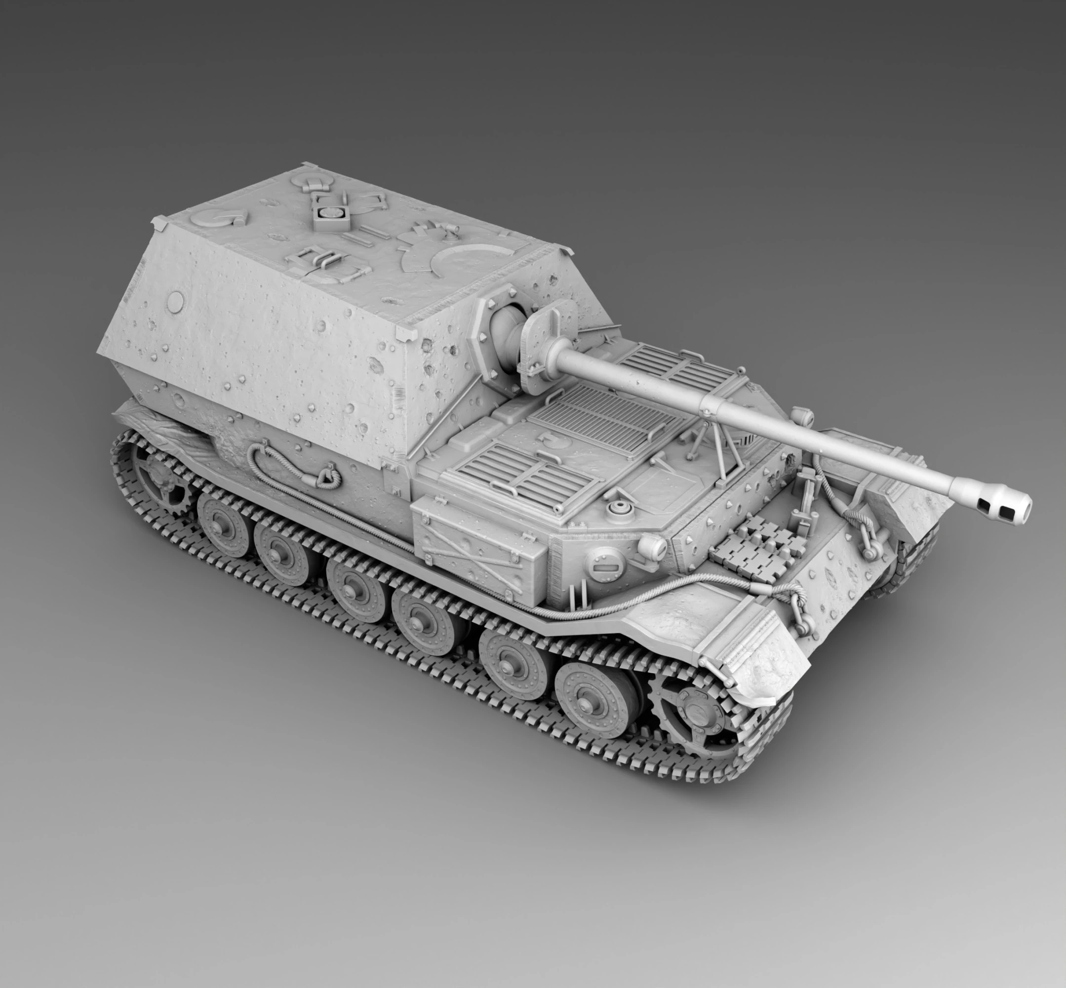 Elefant tank destroyer assembly 3D Print Model .c4d .max .obj .3ds .fbx .stl .blend 