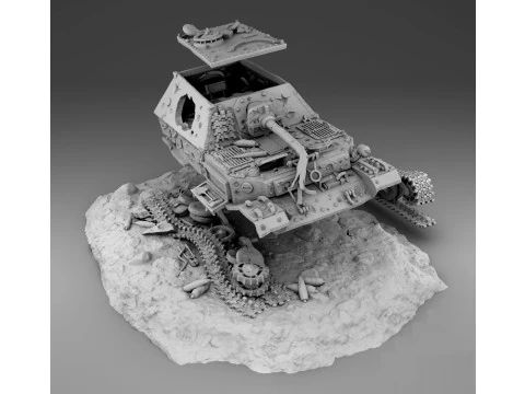 Elefant german tank destroyed assembly 3D Print Model