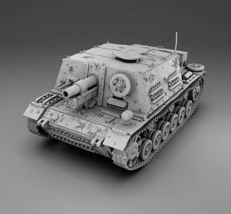 Stug-33 assembly Model Cetak 3D .c4d .max .obj .3ds .fbx .stl .blend 