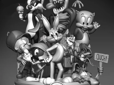Looney Tunes Diorama 3D Print Model