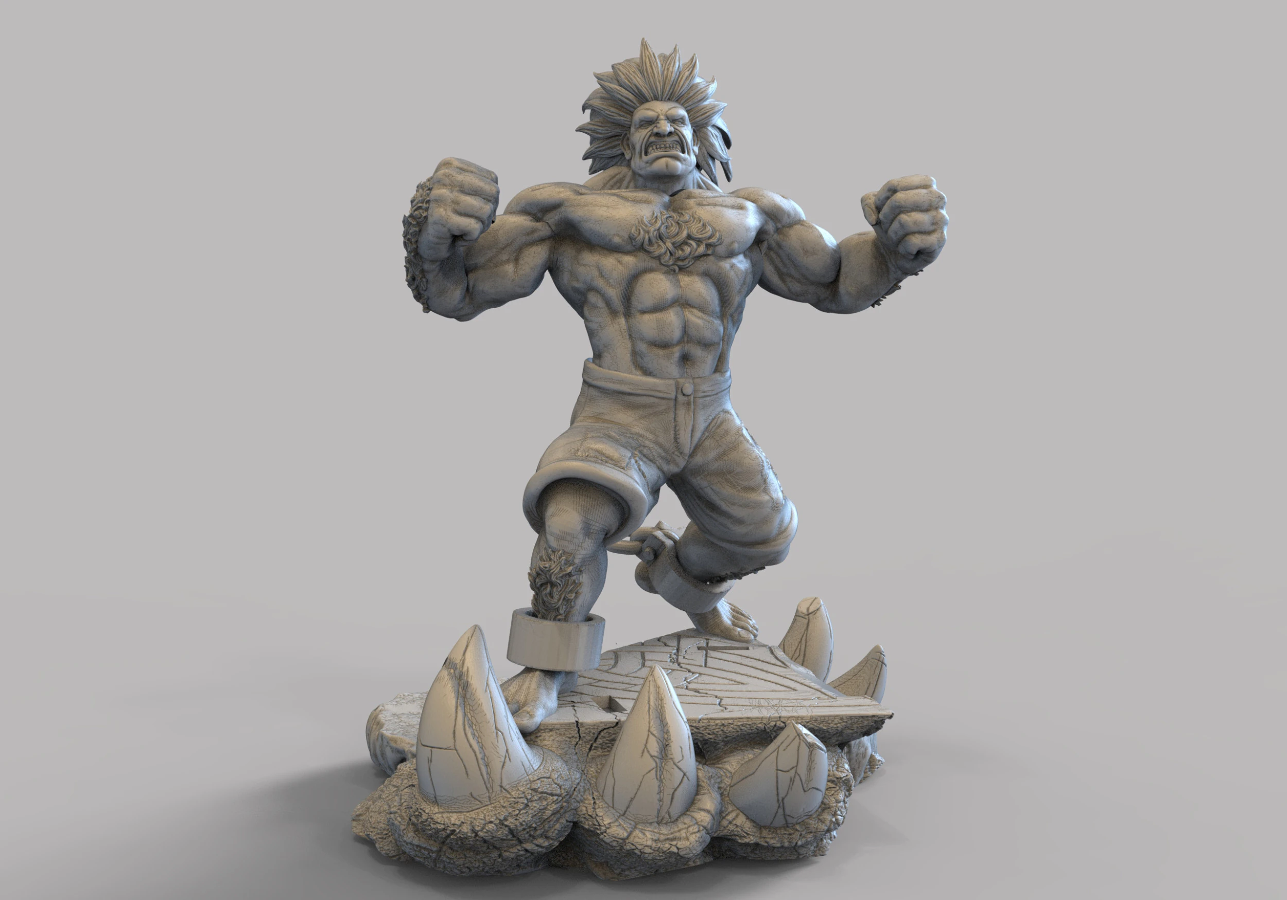 Blanka street fighter assembly 3D Print Model .c4d .max .obj .3ds .fbx .stl .blend