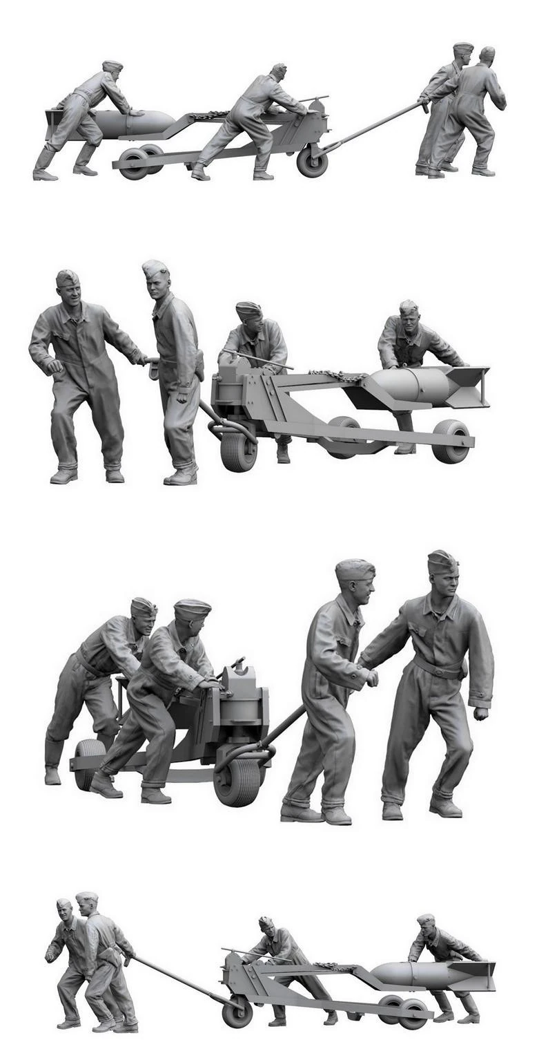 Luftwaffe Bombenpersonal 1940 3D Print Model .c4d .max .obj .3ds .fbx .stl .blend