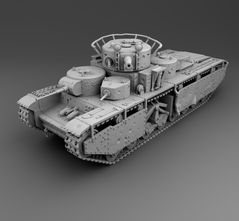 T 35 Soviet Heavy Tank 3D प्रिंट मॉडल .c4d .max .obj .3ds .fbx .stl .blend