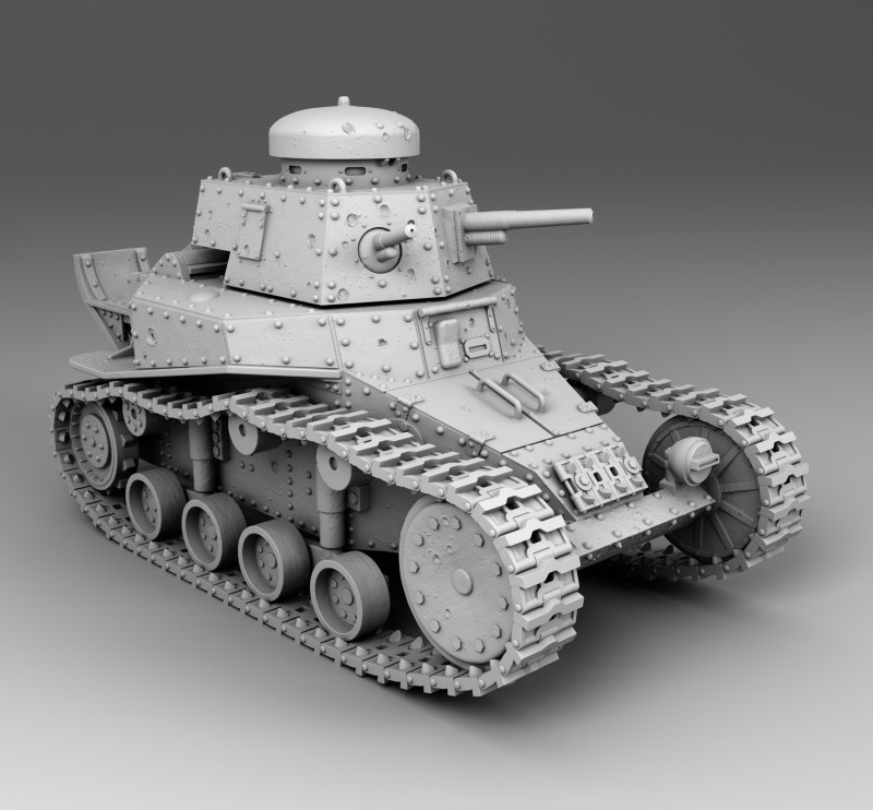 T-18 tank 3Dプリントモデル .c4d .max .obj .3ds .fbx .stl .blend 