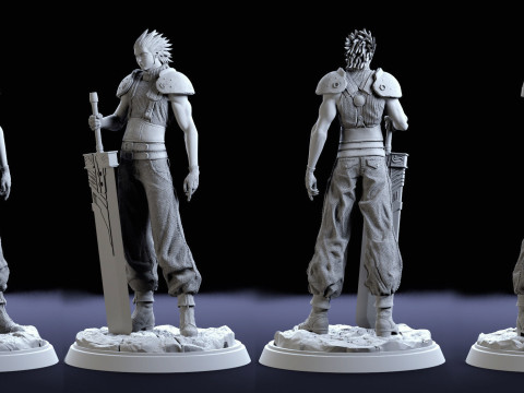 Zack Fair Final Fantasy VII assembly 3D Print Model