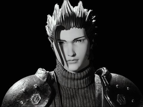 Zack Fair Final Fantasy VII assembly Model Cetak 3D