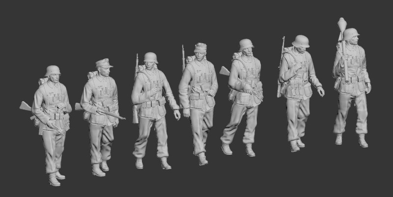 German troop 3D Принт Модель .c4d .max .obj .3ds .fbx .stl .blend 