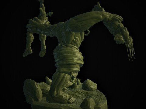 Hulk VS Wolverine Washed assembly 3D Print Model