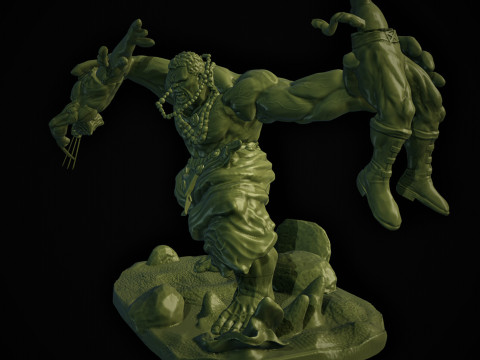 Hulk VS Wolverine Washed assembly 3D Print Model
