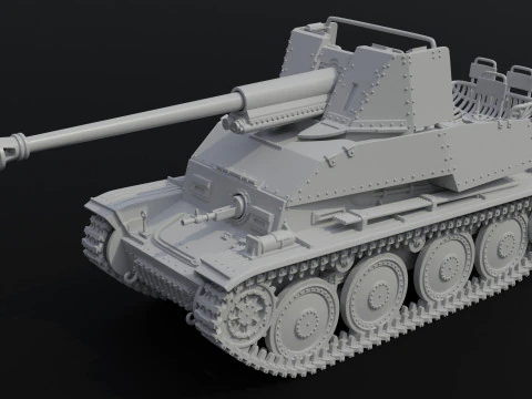 Montagem Marder III Modelo de Impressão 3D