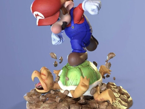 Mario koopa turtle shell assembly Modèles 3D en vedette