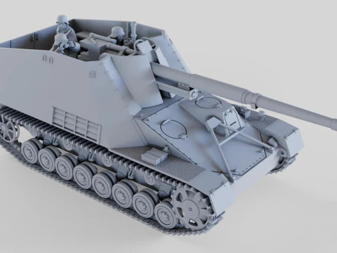 SdKfz 164 Nashorn-Panzerj&auml;ger-Baugruppe 3D Druckmodell