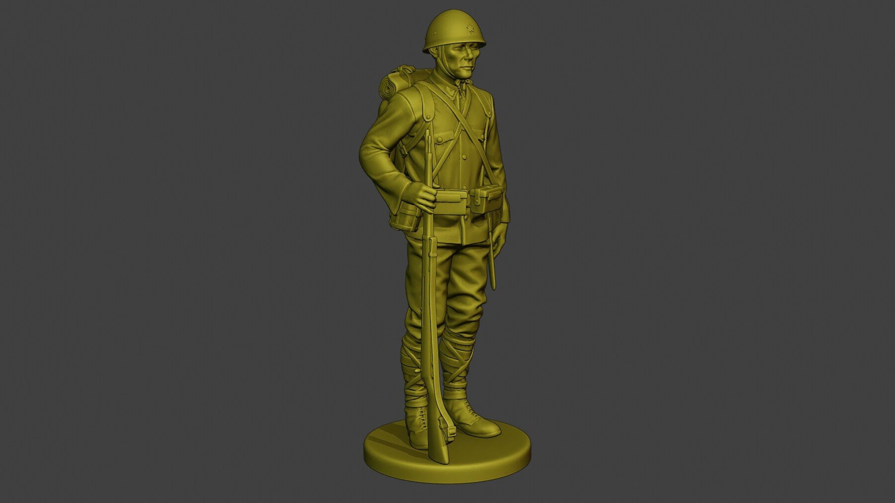 Japanese soldier ww2 3D Print Model .c4d .max .obj .3ds .fbx .stl .blend 