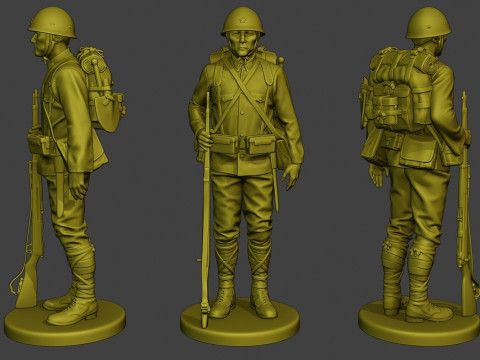 Japanese soldier ww2 Modèles 3D en vedette