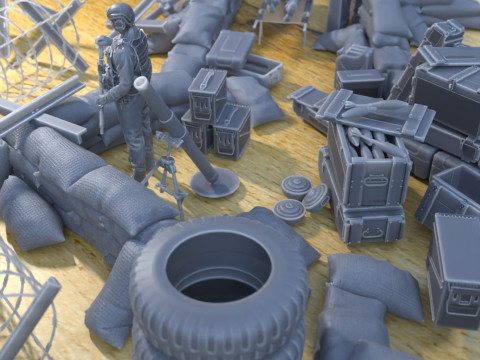 Anti tank barrage post 3D प्रिंट मॉडल