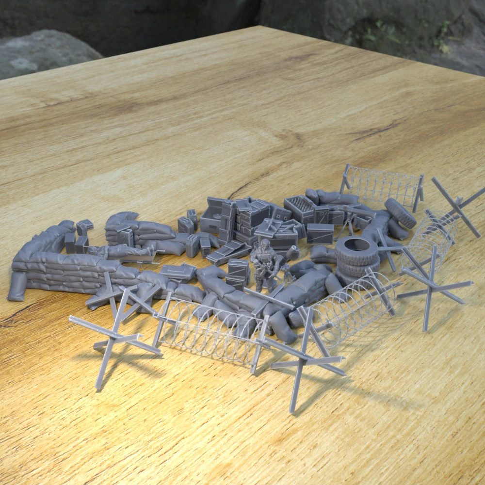Anti tank barrage post 3D Print Model .c4d .max .obj .3ds .fbx .stl .blend