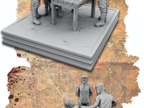Soviet ww2 soldiers pack Modèles 3D en vedette