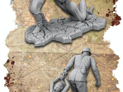 German ww2 soldiers pack Modèles 3D en vedette