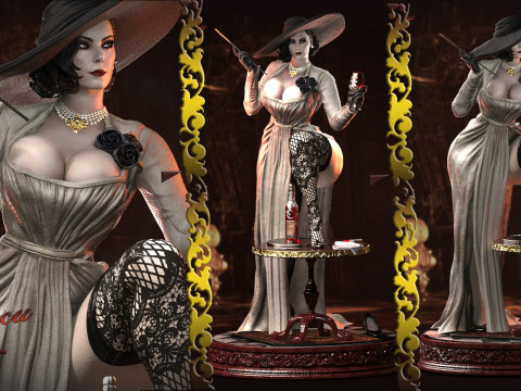 Alcina Dimitrescu assembly 3D Print Model