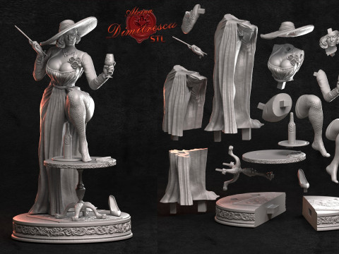 Alcina Dimitrescu assembly Modèles 3D en vedette