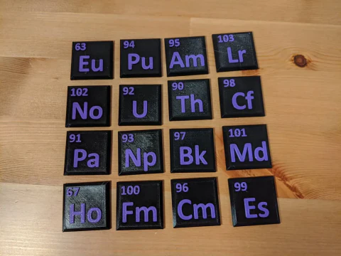 Periodic table of the elements 3D Print Model