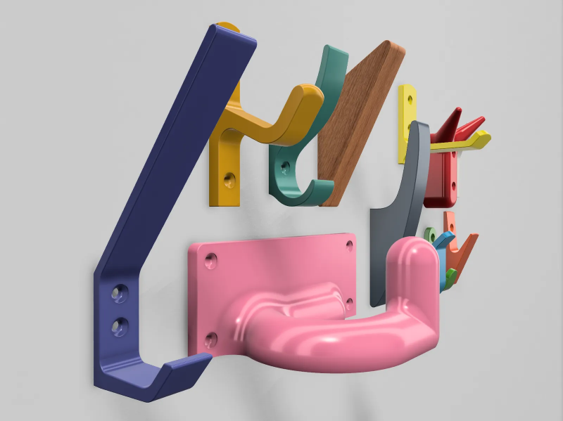 Wall hook pack 3D Print Model .c4d .max .obj .3ds .fbx .stl .blend 