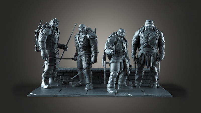 Teenage Mutant Ninja Turtles assembly Modelo de Impressão 3D .c4d .max .obj .3ds .fbx .stl .blend 