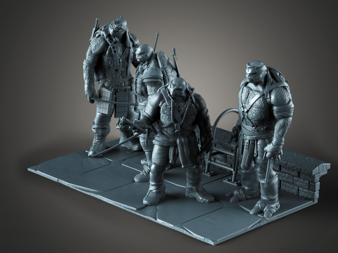 Teenage Mutant Ninja Turtles assembly Modelo de Impressão 3D